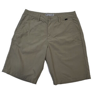 Travis Mathew Khaki Tan Golf Shorts Men's Size 32 Nylon Polyester 10” Inseam
